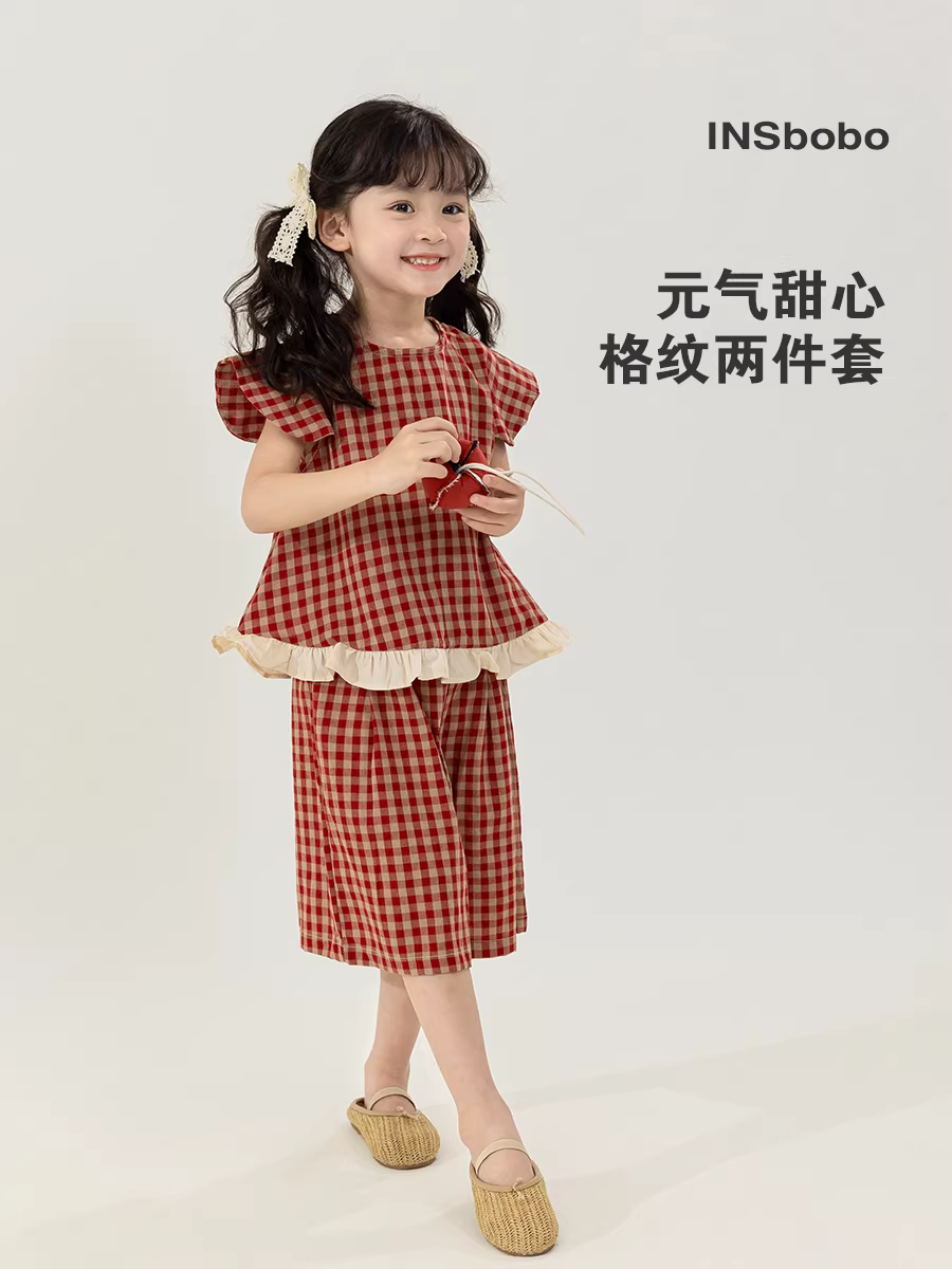 Bộ trang phục mùa hè cho bé gái, quần áo trẻ em thời trang, quần áo mùa hè sành điệu cho bé gái, kiểu mới 2025, quần áo mùa hè cho bé gái nhỏ.