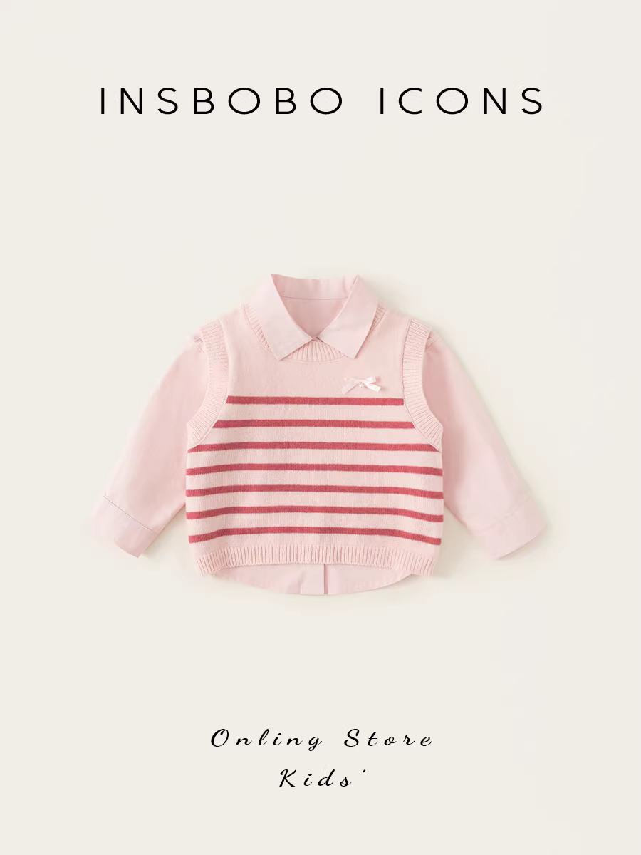 Áo sơ mi trẻ em INSbobo thu đông 2025 bộ sưu tập thu mới áo bé gái áo bé trai áo khoác trẻ sơ sinh đơn giản