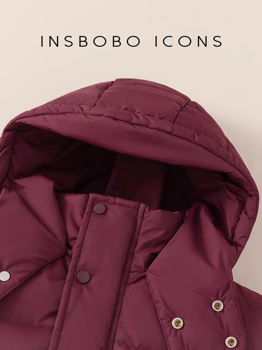 Áo khoác lông vũ INSbobo cho bé trai mùa đông 90 áo khoác lông vịt trắng áo khoác lông vũ trẻ em áo khoác mùa đông ấm áp ba lớp cho bé gái