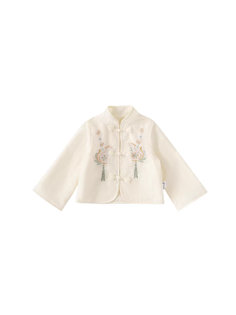 Váy áo Hanfu INSbobo cho bé gái, kiểu mới thu 2025, phong cách Trung Hoa, áo khoác Tang phục trẻ em