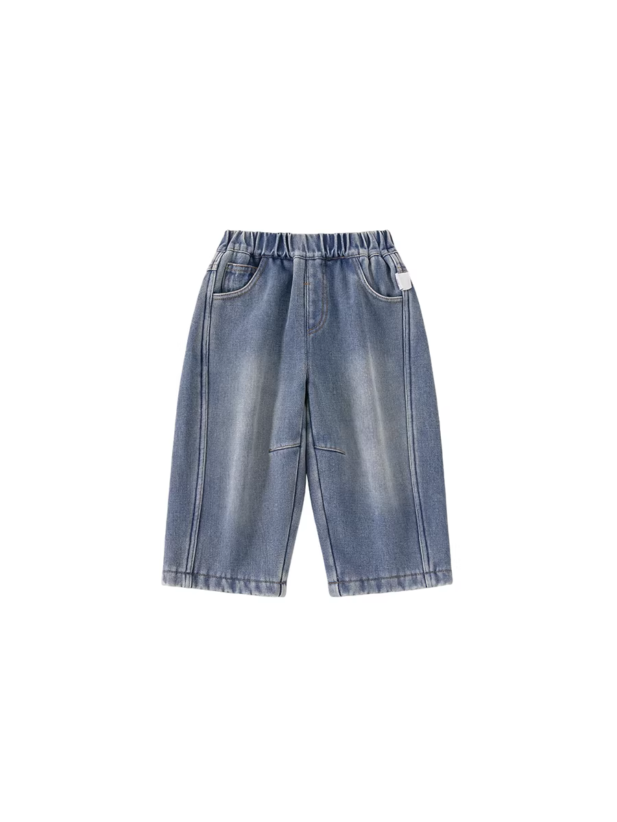 【Teddy Bear Series】Quần trẻ em INSbobo Bộ sưu tập mùa đông 2025 Quần dài bé gái Quần jean dày cho bé trai