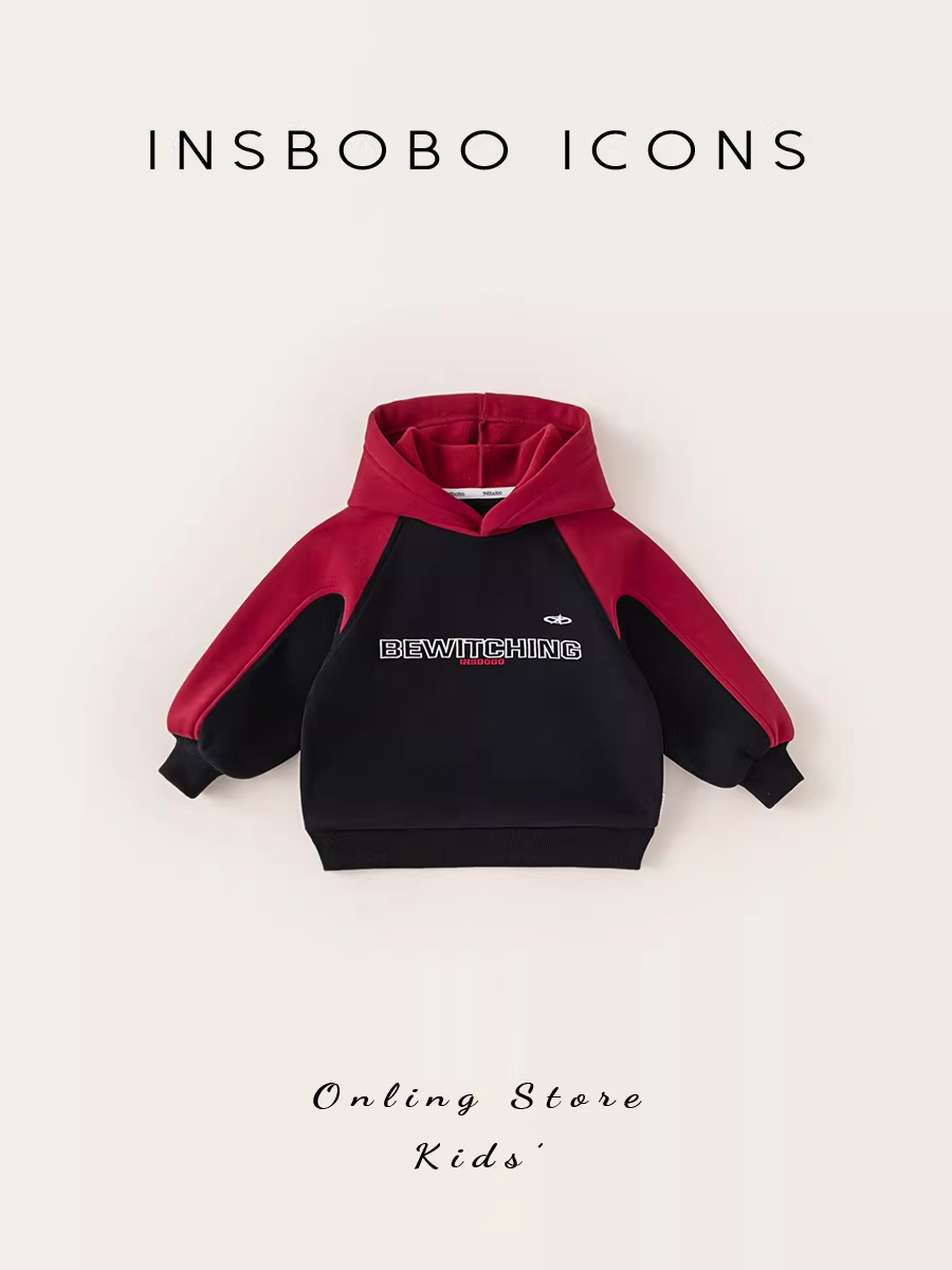 Áo nỉ bé gái INSbobo quần áo mùa thu dài tay trẻ em mùa thu 2025 mới thời trang áo có mũ trùm đầu bé trai hợp thời trang