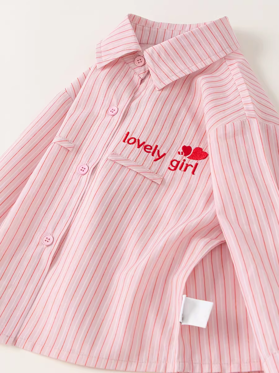 Áo sơ mi bé gái INSbobo, áo sơ mi bé gái, áo dài tay trẻ em kiểu mới thu đông 2025, phong cách Hàn Quốc thời trang