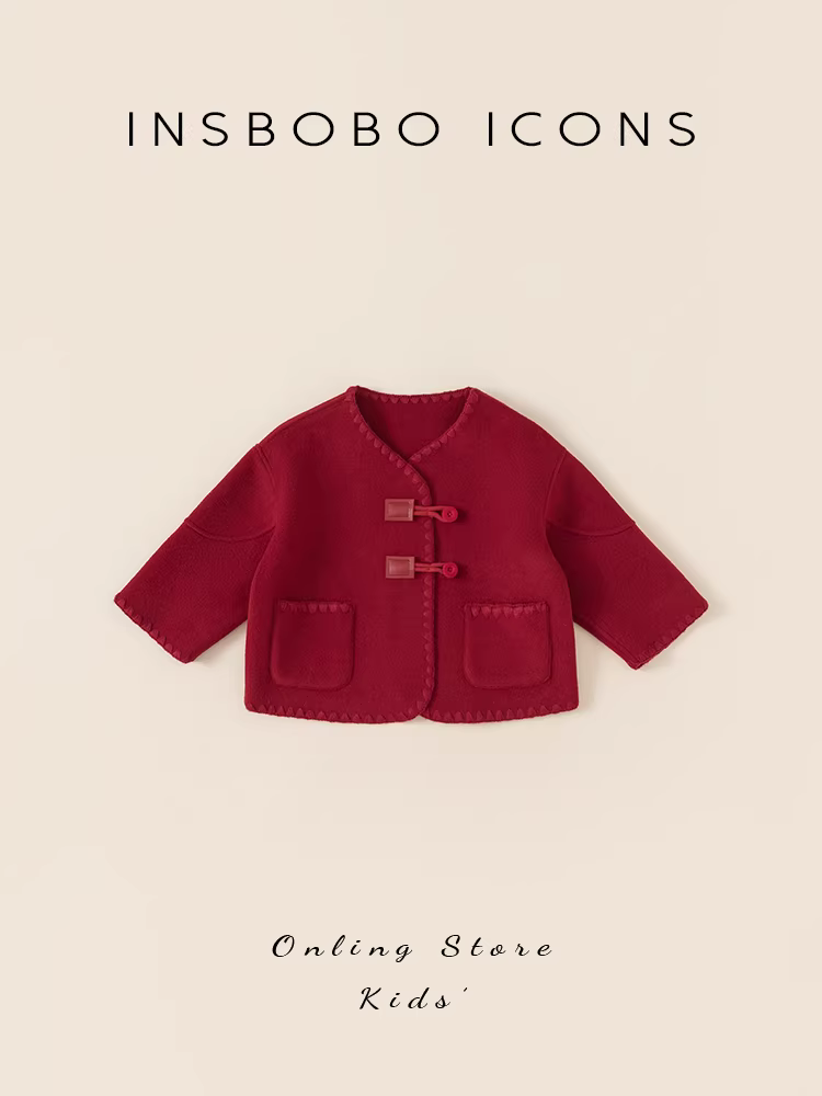 Trang phục Hanfu cho trẻ em một tuổi, trang phục lễ phục cho bé trai và bé gái, kiểu dáng mới mùa đông 2025, áo khoác len cho trẻ mới biết đi, quần áo trẻ em