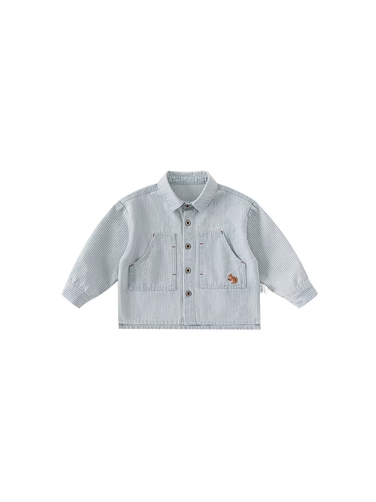 Áo khoác bé trai INSbobo thu đông 2025 kiểu mới áo denim bé trai thời trang áo khoác ngoài trẻ em