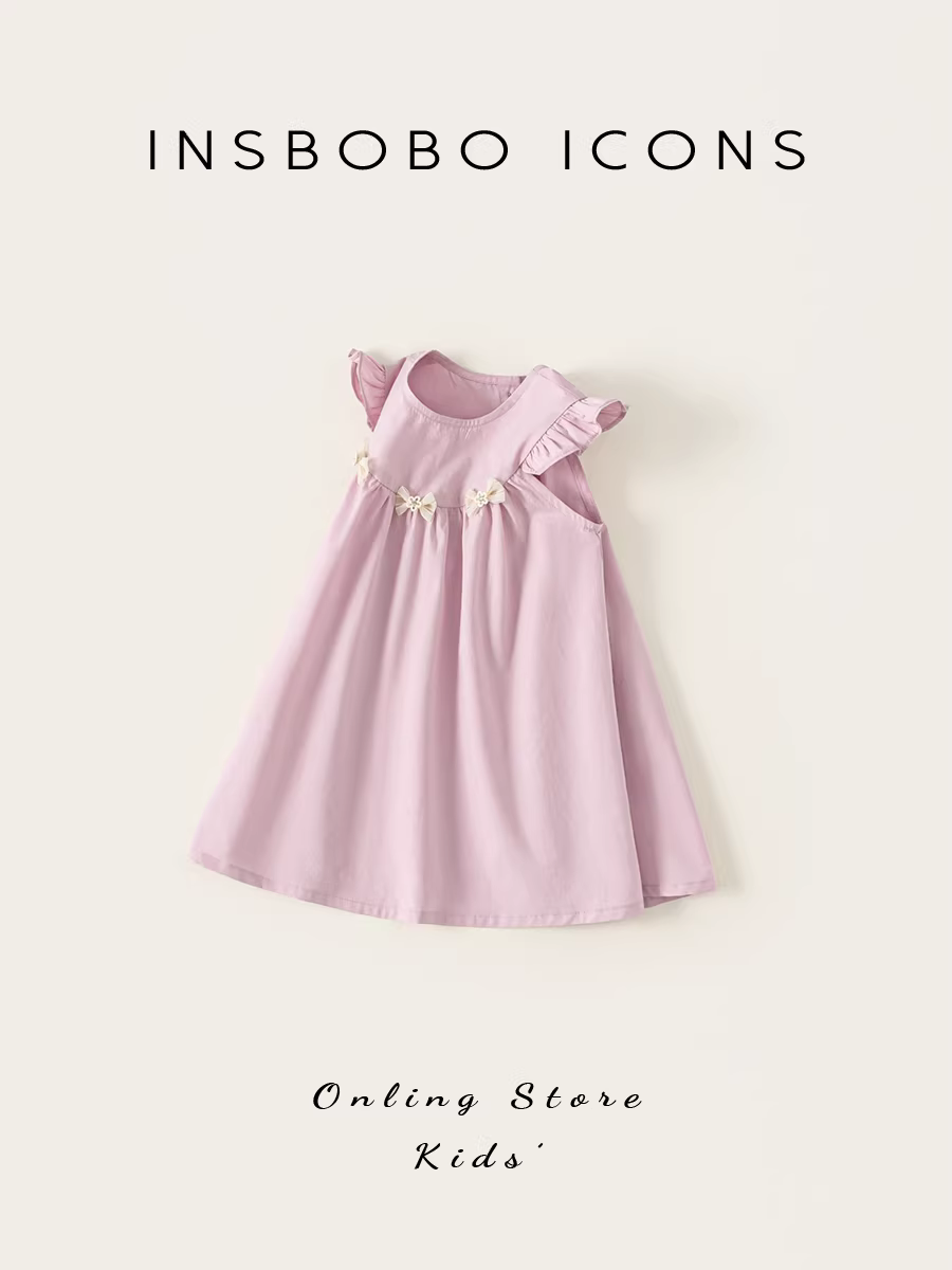 Váy bé gái INSbobo hè 2025 kiểu mới, váy bé gái tay bồng, váy trẻ em hè, quần áo trẻ em thời trang