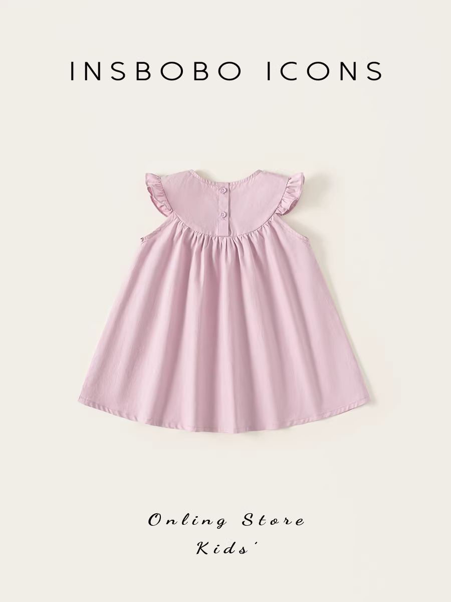 Váy bé gái INSbobo hè 2025 kiểu mới, váy bé gái tay bồng, váy trẻ em hè, quần áo trẻ em thời trang