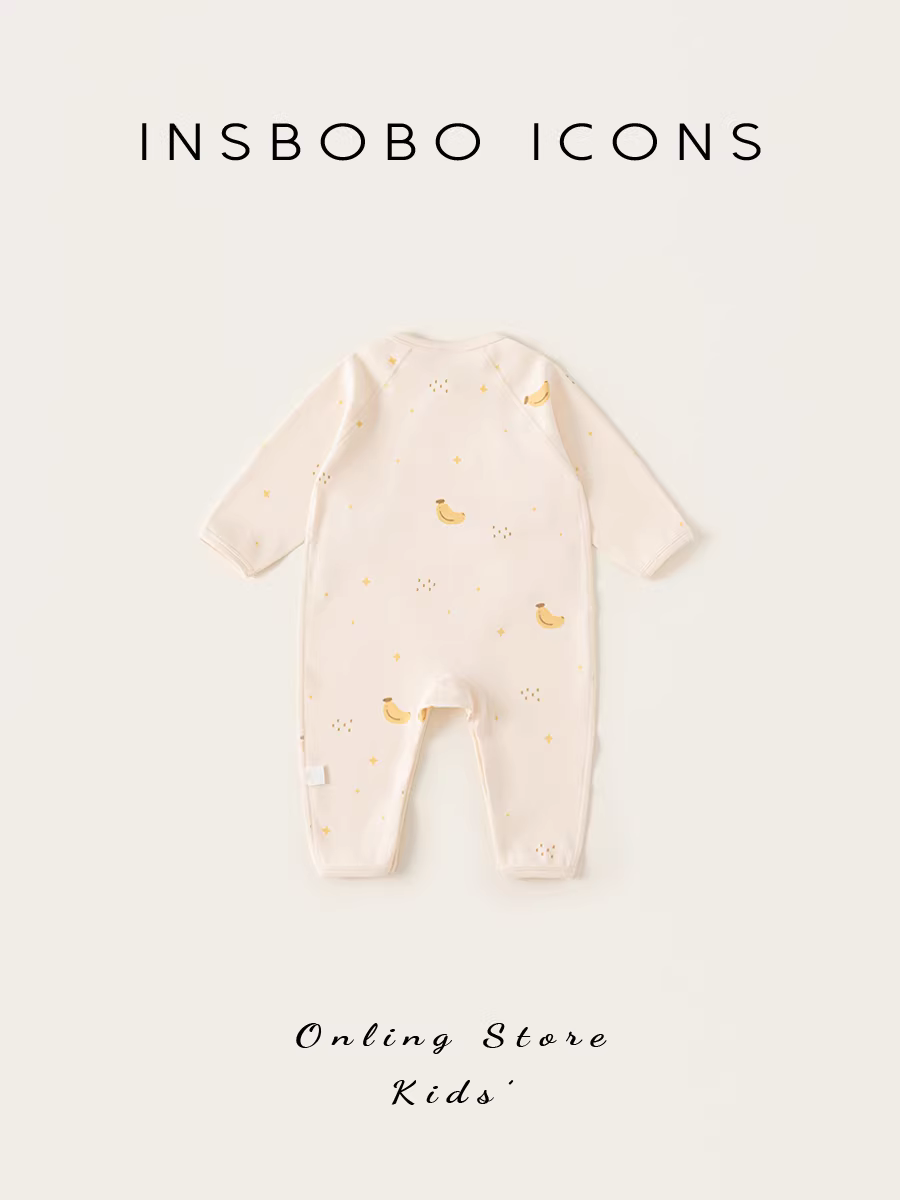Quần áo trẻ em INSbobo thu đông 2025, bộ liền thân bé sơ sinh thời trang, dài tay, mùa xuân thu