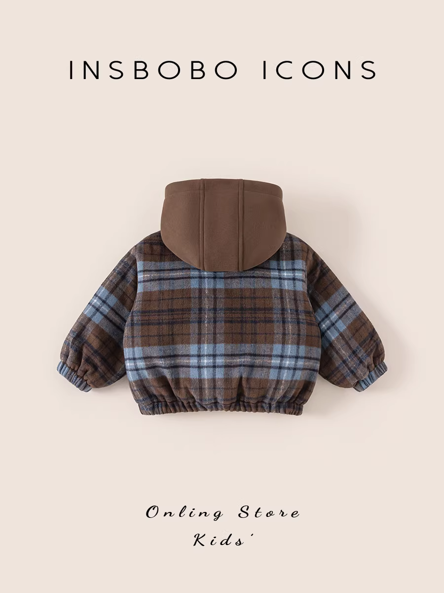 Quần áo cotton trẻ em INSbobo mùa đông 2025, áo khoác cotton bé gái, áo khoác bé trai, áo khoác bông mùa đông