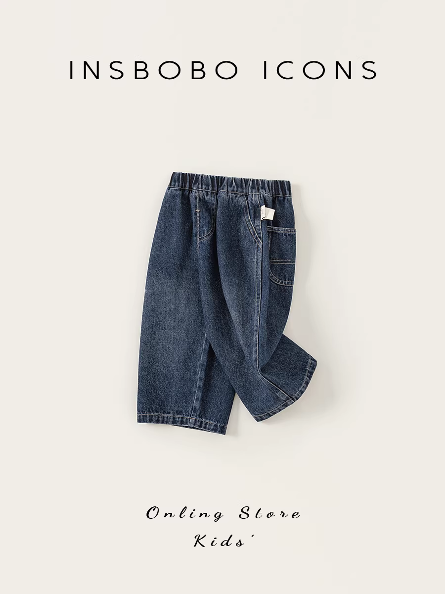 Quần bé gái INSbobo thu đông 2025, quần jeans bé gái, quần dài bé sơ sinh, trang phục đầu thu, quần áo trẻ em thời trang