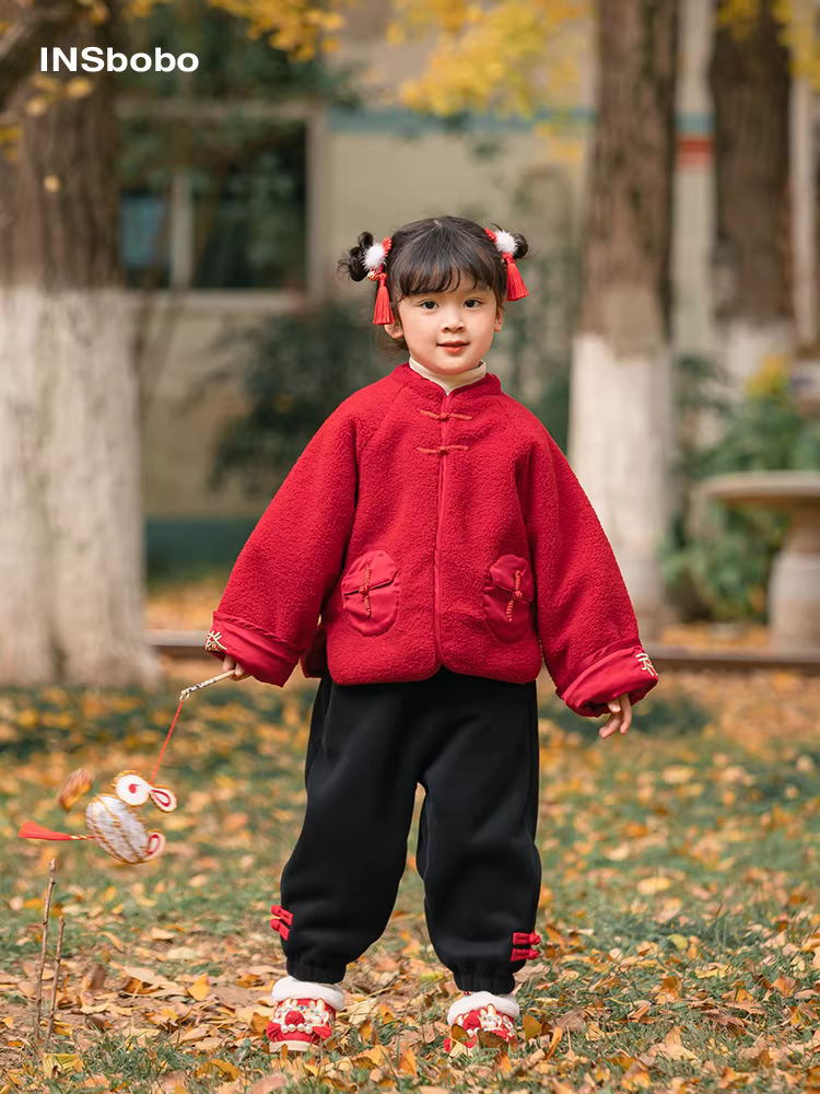 Quần Hanfu mùa đông cho bé trai, quần bé gái kiểu mới 2025, bộ đồ Tang trẻ em, quần bé mặc thường ngày, quần jogger dày kiểu cổ điển