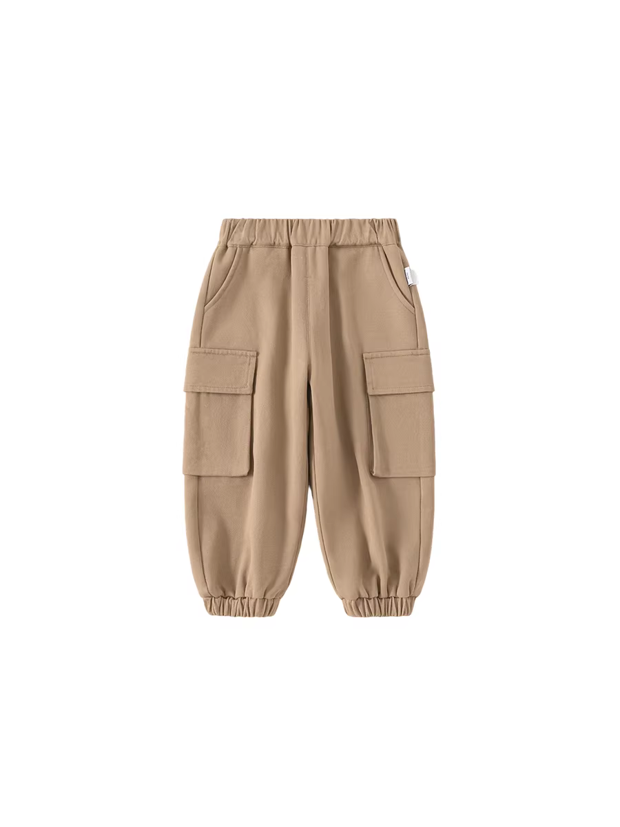 Quần bé trai INSbobo mùa đông 2025 kiểu dáng mới thời trang quần cargo trẻ em dày dặn mùa thu đông quần dài