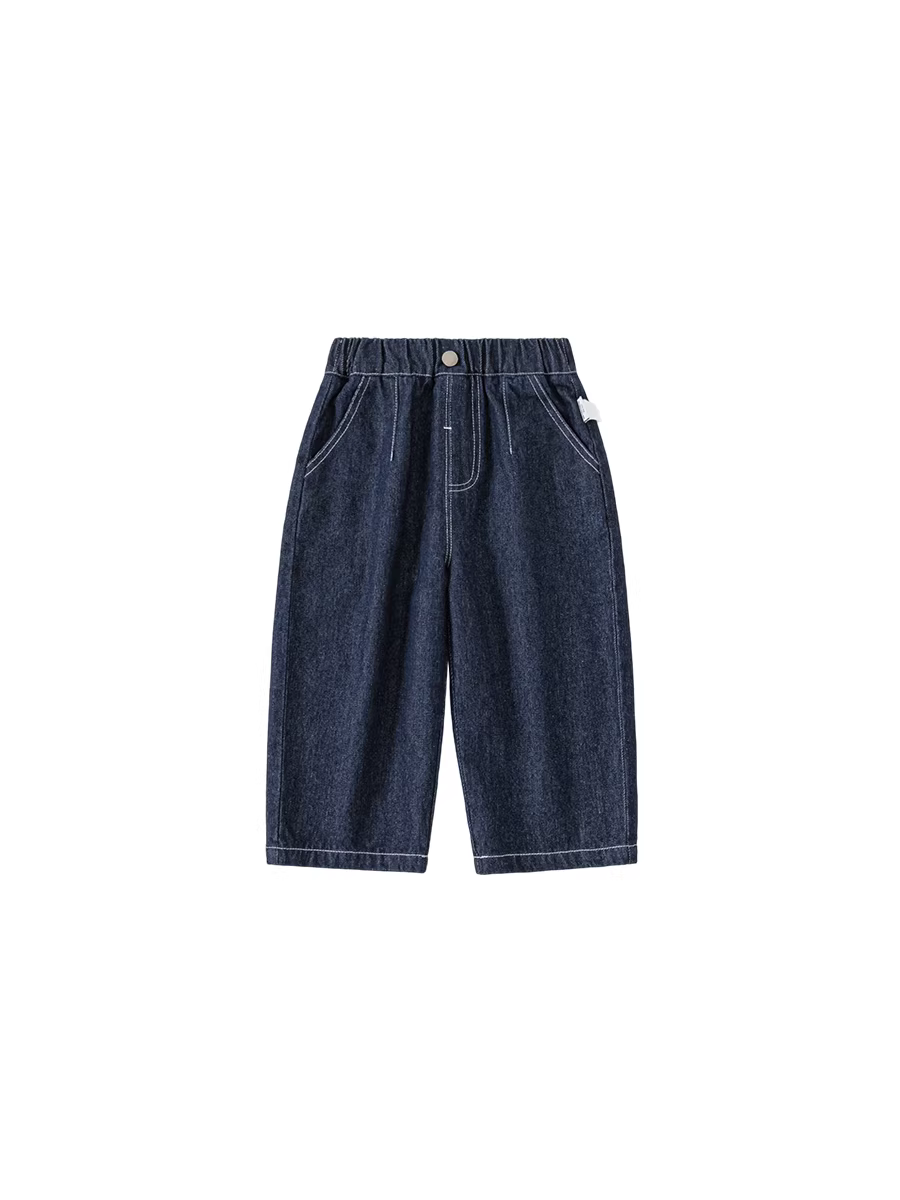 Quần bé trai INSbobo thu đông 2025, quần jean ống thẳng trẻ em xuân thu, quần dài trẻ em thời trang