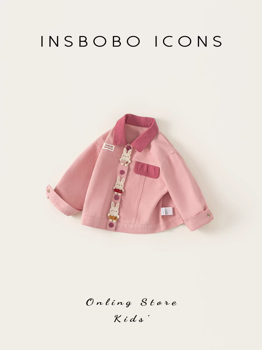 Áo khoác bé gái INSbobo thu đông 2025, trang phục đầu thu mới, áo siêu dễ thương cho bé, thời trang trẻ em
