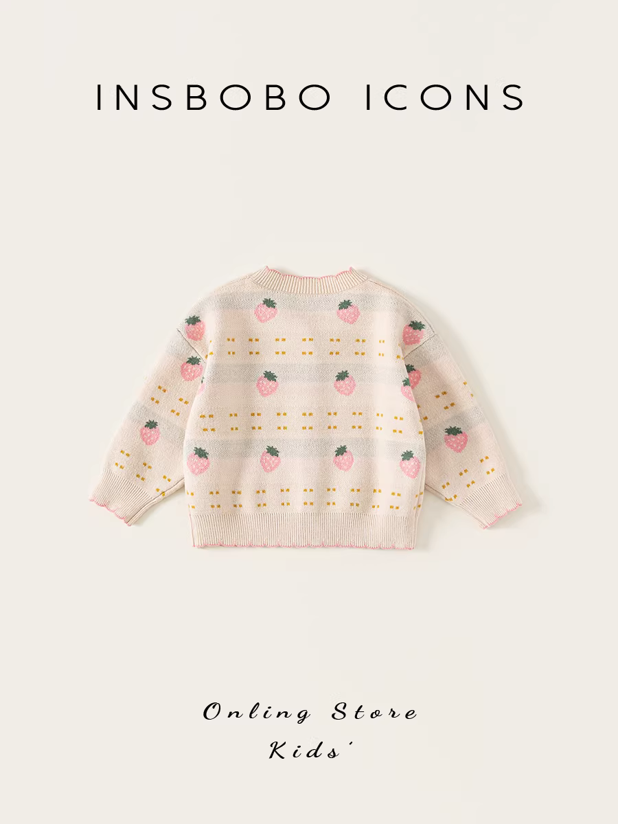Áo len bé INSbobo thu đông 2025 kiểu mới, áo khoác bé thời trang, áo len trẻ em mùa xuân thu, thời thượng