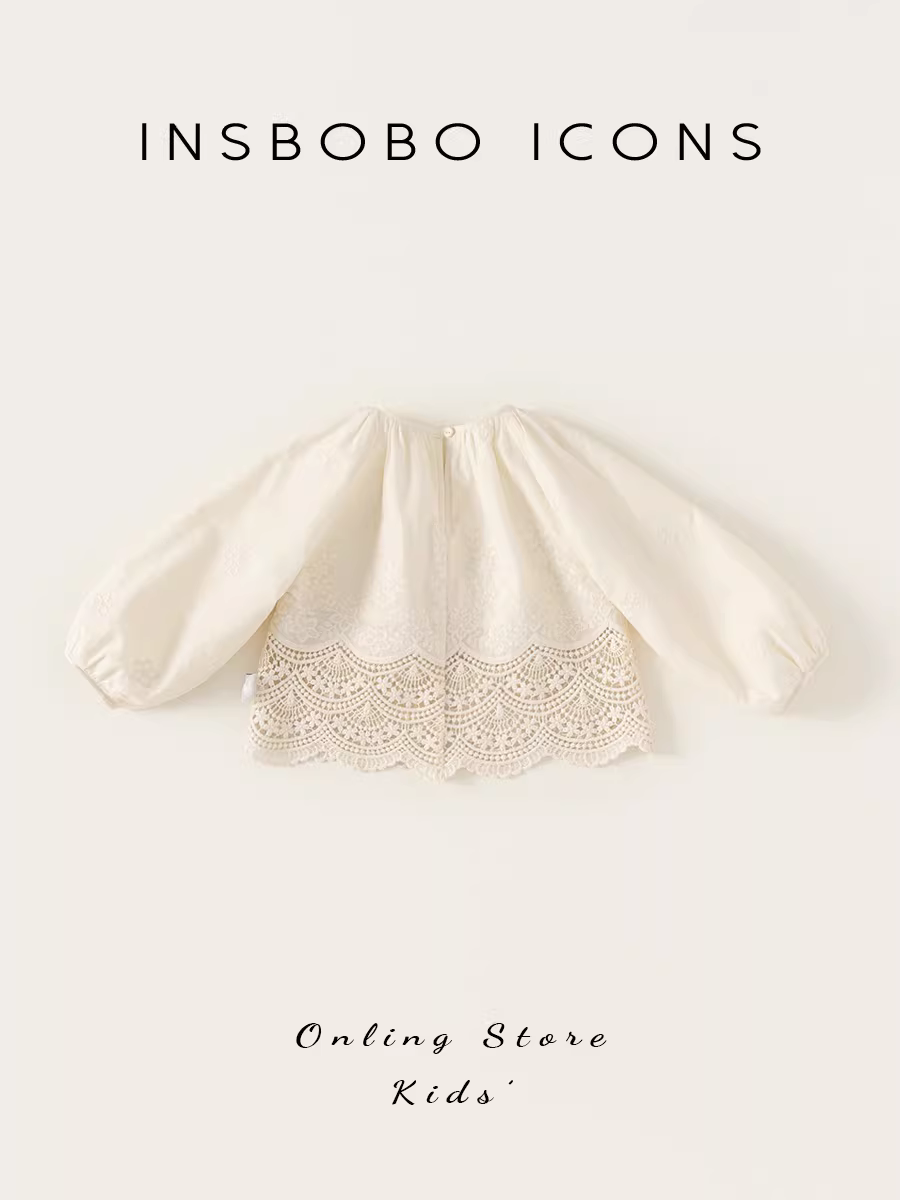 Áo sơ mi trẻ em INSbobo thu đông 2025 kiểu mới thời trang áo bé gái mặc trong phong cách Hàn Quốc