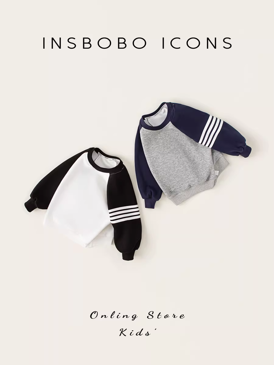 Áo thun trẻ em INSbobo áo bé trai mùa thu 2025 mới kiểu dáng thời trang bé gái dài tay bé trai raglan thời trang
