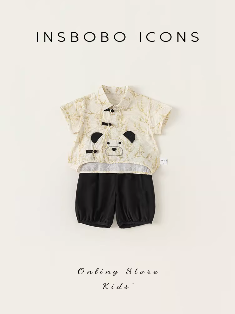 Quần áo mùa hè kiểu truyền thống Trung Quốc của bé trai Hanfu 2025 phong cách mới Bộ đồ Tang mới của bé gái kiểu Trung Quốc mới Bộ trang phục sinh nhật đầu tiên của trẻ em Trang phục hợp thời trang của bé trai