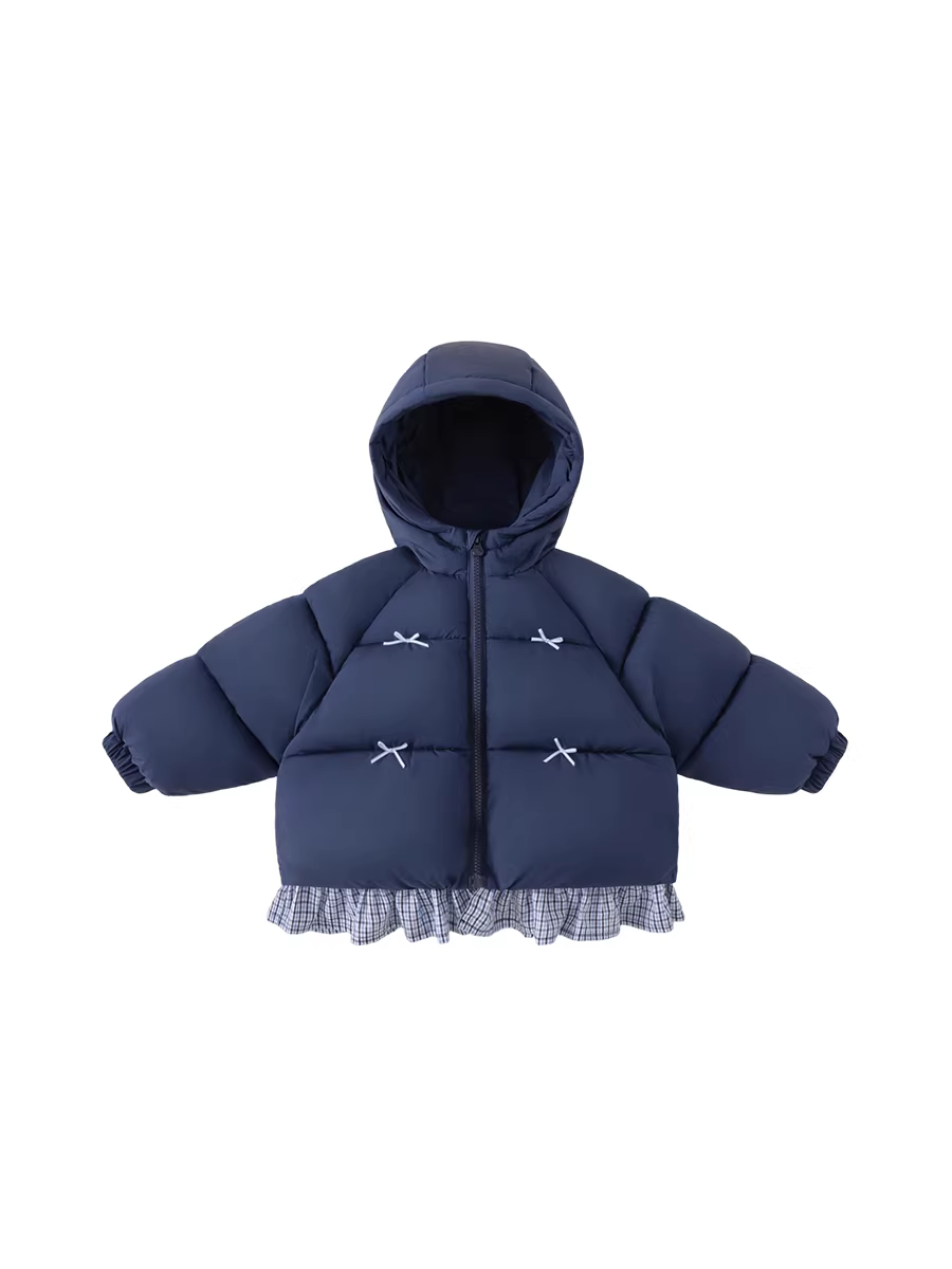 Áo khoác bông INSbobo cho bé gái mùa đông 2025, áo khoác cotton trẻ em thời trang dày dặn mới, áo khoác bông cho bé sơ sinh