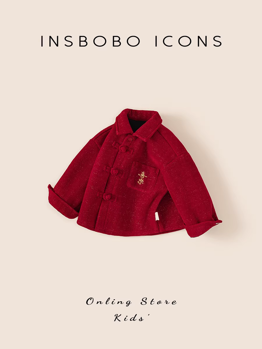 Áo khoác dày mùa đông INSbobo dành cho bé trai, kiểu Hán phục 2025, áo kiểu Trung Hoa mới cho bé, trang phục Tết mới