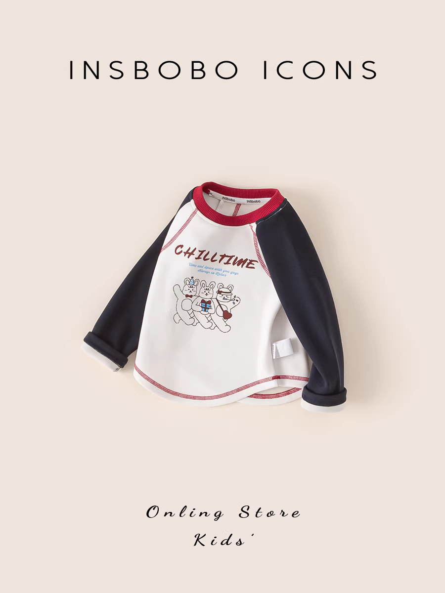 Áo thun bé gái INSbobo 2025 mẫu mới áo lót trẻ em mùa đông áo bé dày dặn mùa thu đông