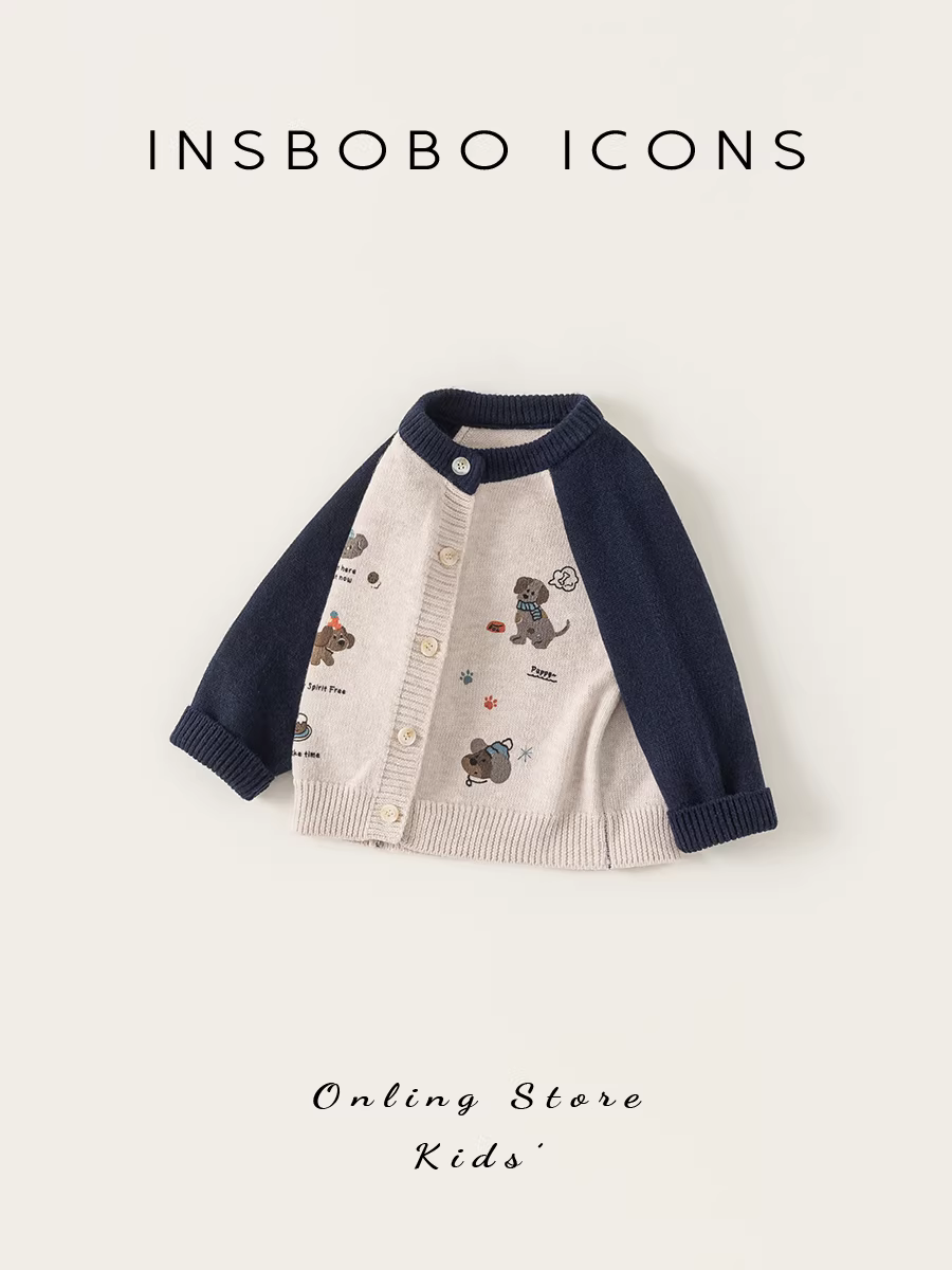 Áo len bé trai INSbobo mùa đông 2025 mới, dày dặn, chất liệu dệt kim, thời trang mùa đông cho trẻ em
