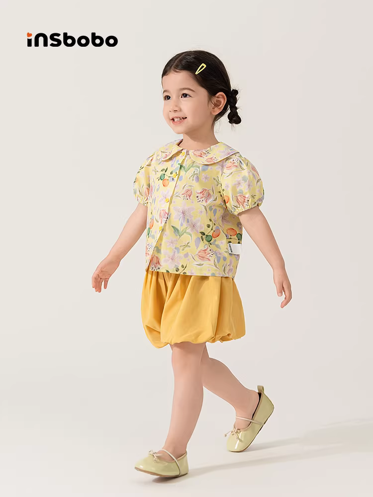 Bộ trang phục hè INSbobo cho bé gái 2025 kiểu mới, áo búp bê hai mảnh, quần áo trẻ em mùa hè, nhẹ nhàng, hợp thời trang