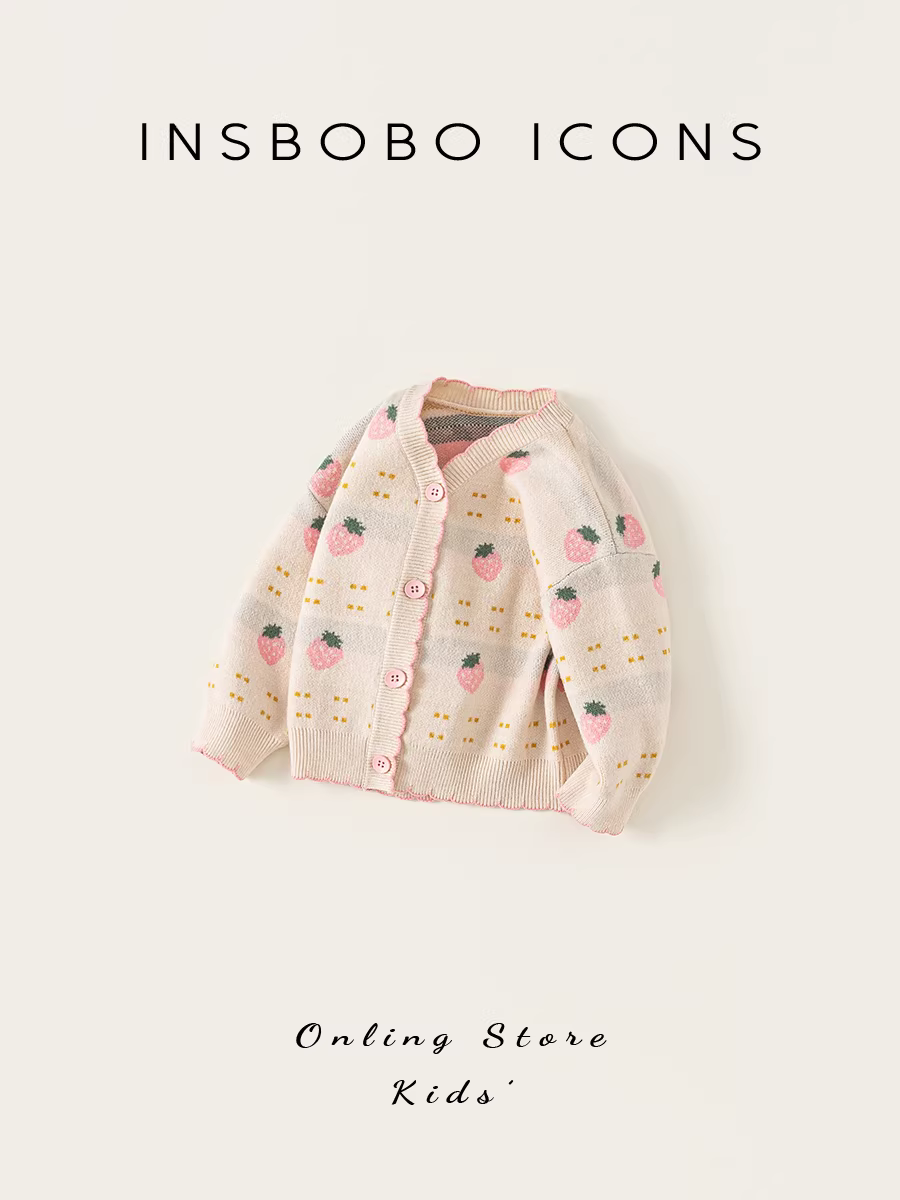 Áo len bé INSbobo thu đông 2025 kiểu mới, áo khoác bé thời trang, áo len trẻ em mùa xuân thu, thời thượng