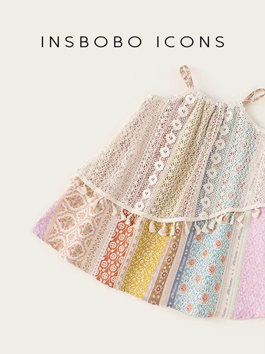 INSbobo váy dây đeo cho bé gái váy mùa hè cho trẻ em váy hoa phong cách mới váy công chúa thời trang mùa hè quần áo trẻ em