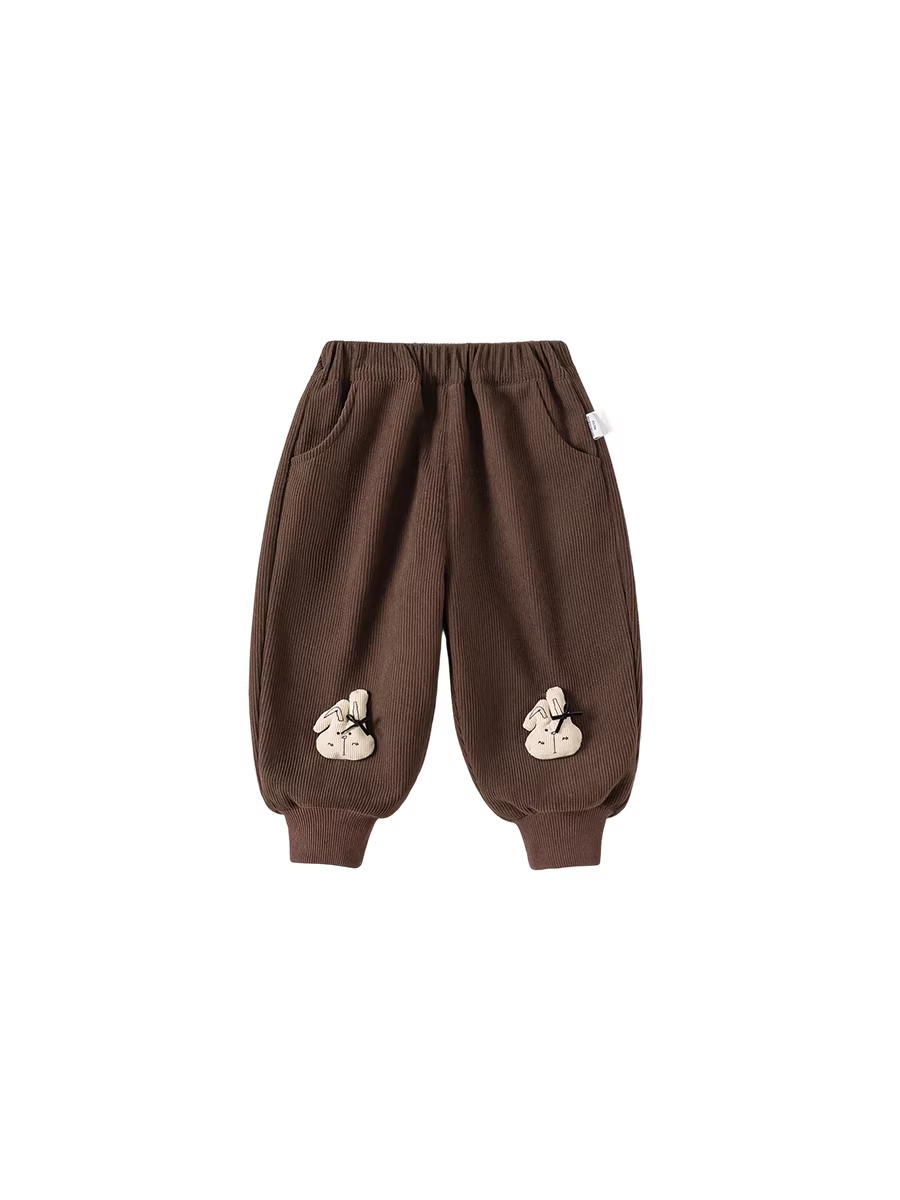 Quần bé gái INSbobo thu đông 2025, quần nỉ lót lông trẻ em, quần mùa đông dày dặn, quần thường ngày thời trang