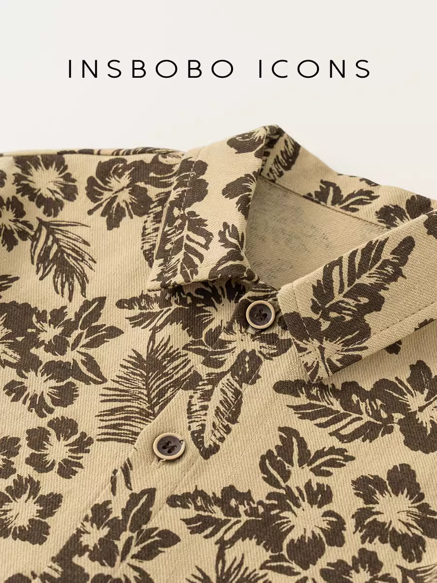 Bộ đồ thu đông INSbobo cho bé trai 2025, áo sơ mi dài tay hai mảnh thời trang cho bé trai