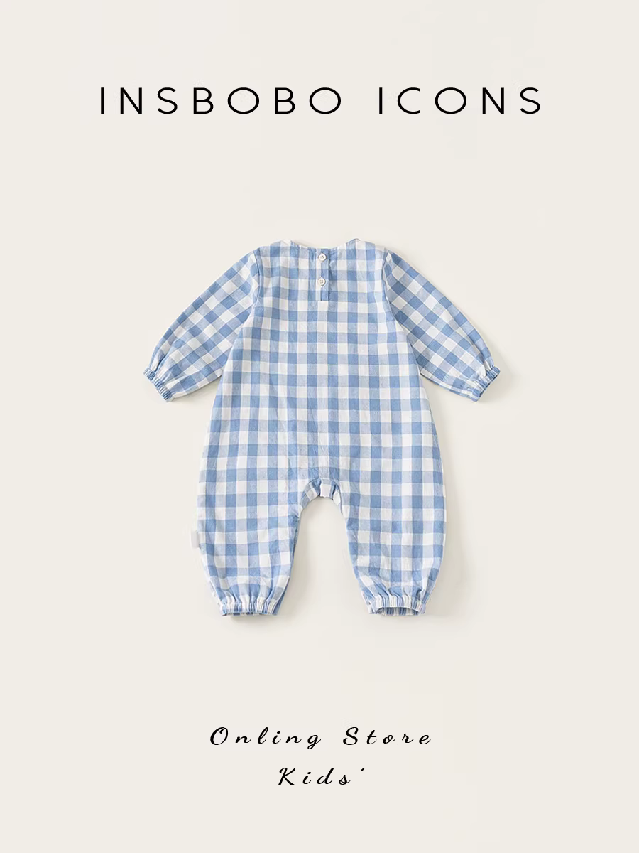 Quần áo trẻ em INSbobo 2025 kiểu thu mới, bộ liền thân bé trai, bộ đồ liền thân sơ sinh, trang phục thời thượng đầu thu