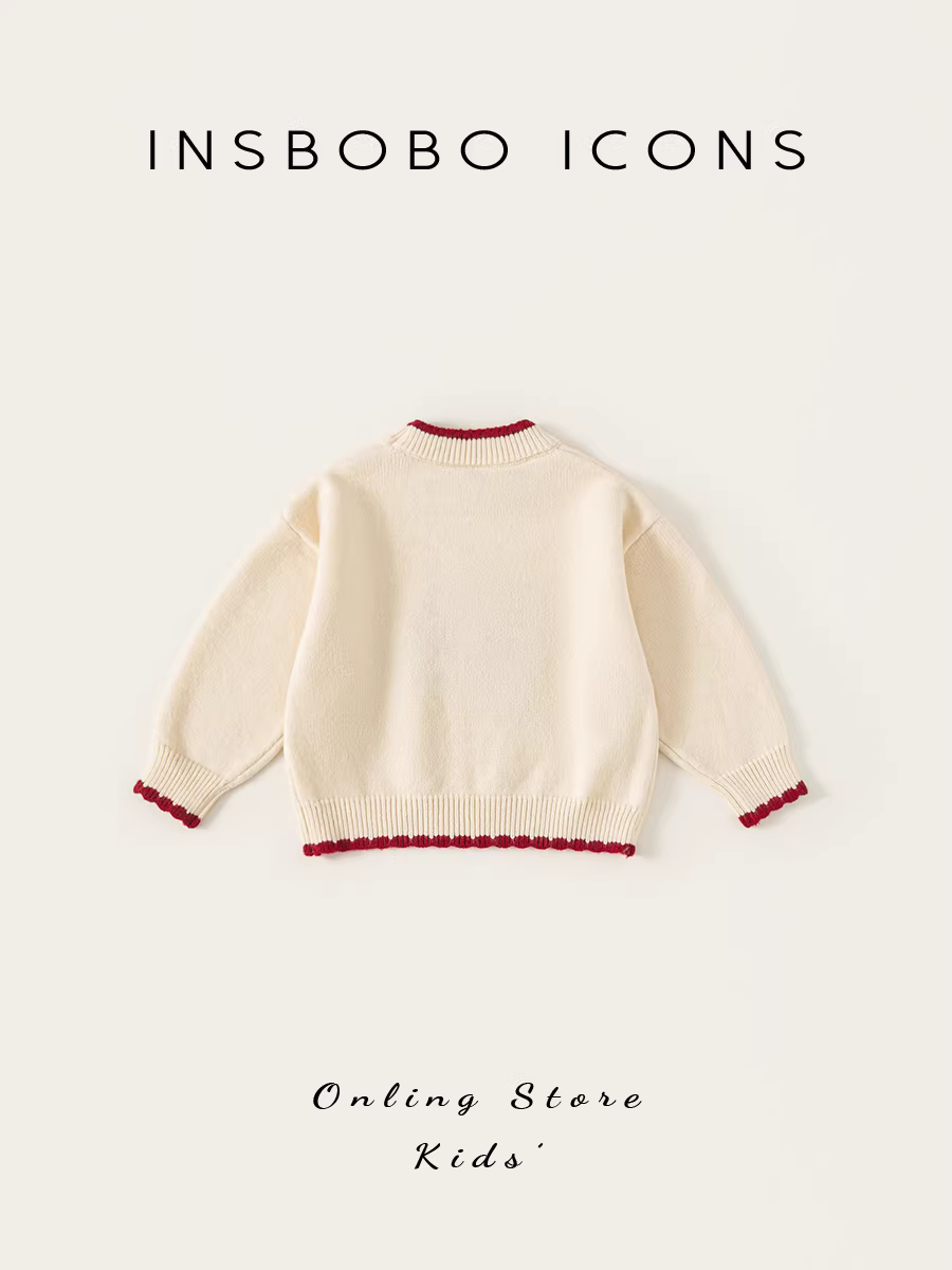 Áo len bé gái INSbobo xuân thu 2025, áo len trẻ em, áo len bé sơ sinh, áo kiểu thời trang mùa thu