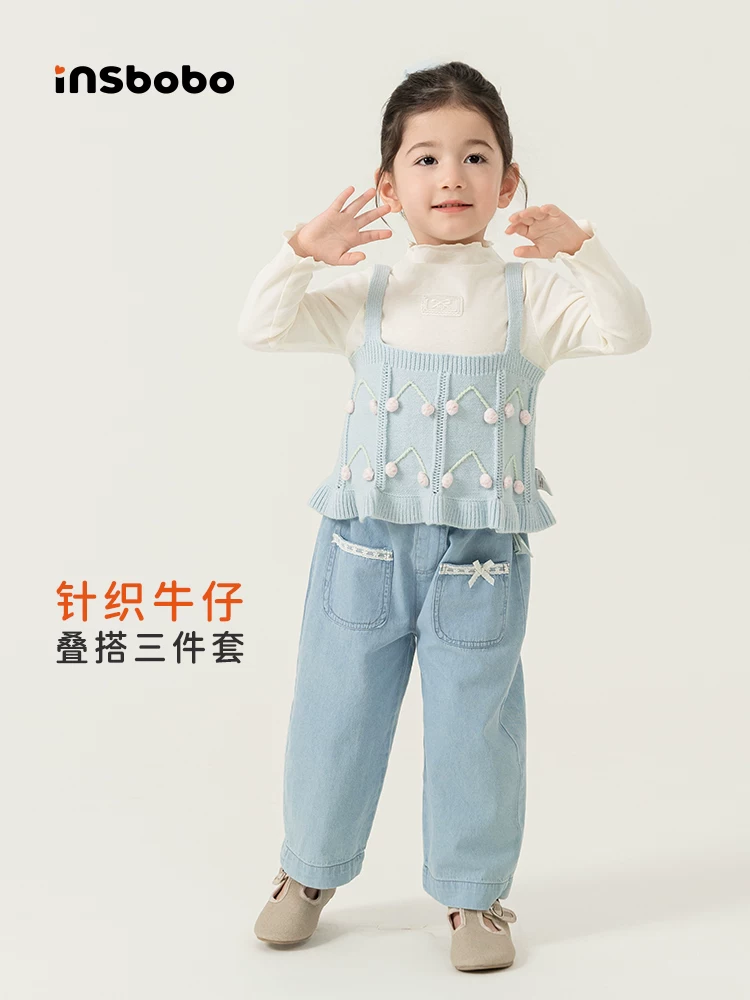 Bộ trang phục thu đông 2025 kiểu mới cho bé gái, bộ ba món dài tay thời trang và sành điệu dành cho các bé gái nhỏ