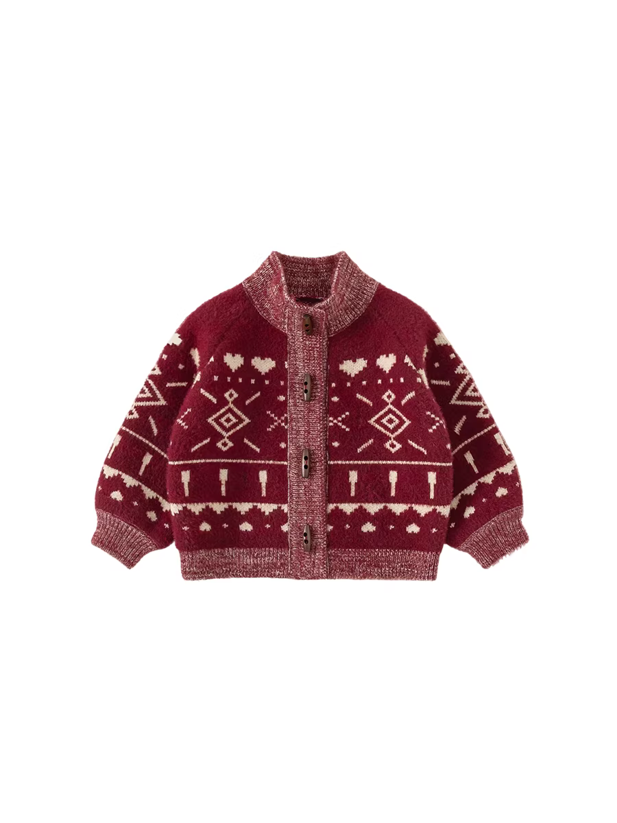 Áo len INSbobo cho bé gái mùa đông 2025, áo len dày dặn cho bé trai, áo khoác trẻ em mùa đông, quần áo Giáng sinh