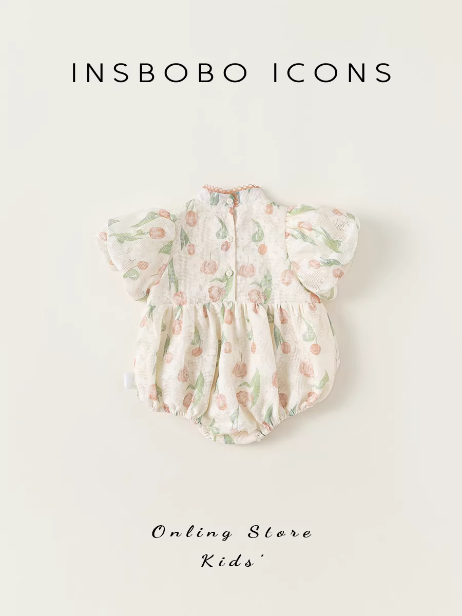 Quần áo trẻ em INSbobo mùa hè 2025, bộ liền thân mùa hè mới cho bé gái một tuổi, đầm thời trang, quần áo trẻ em