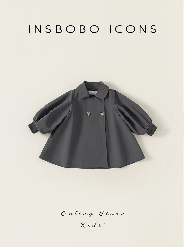 Áo khoác gió bé gái thu đông 2025 kiểu mới áo bé gái dài trung bình quần áo trẻ em mặc mùa thu