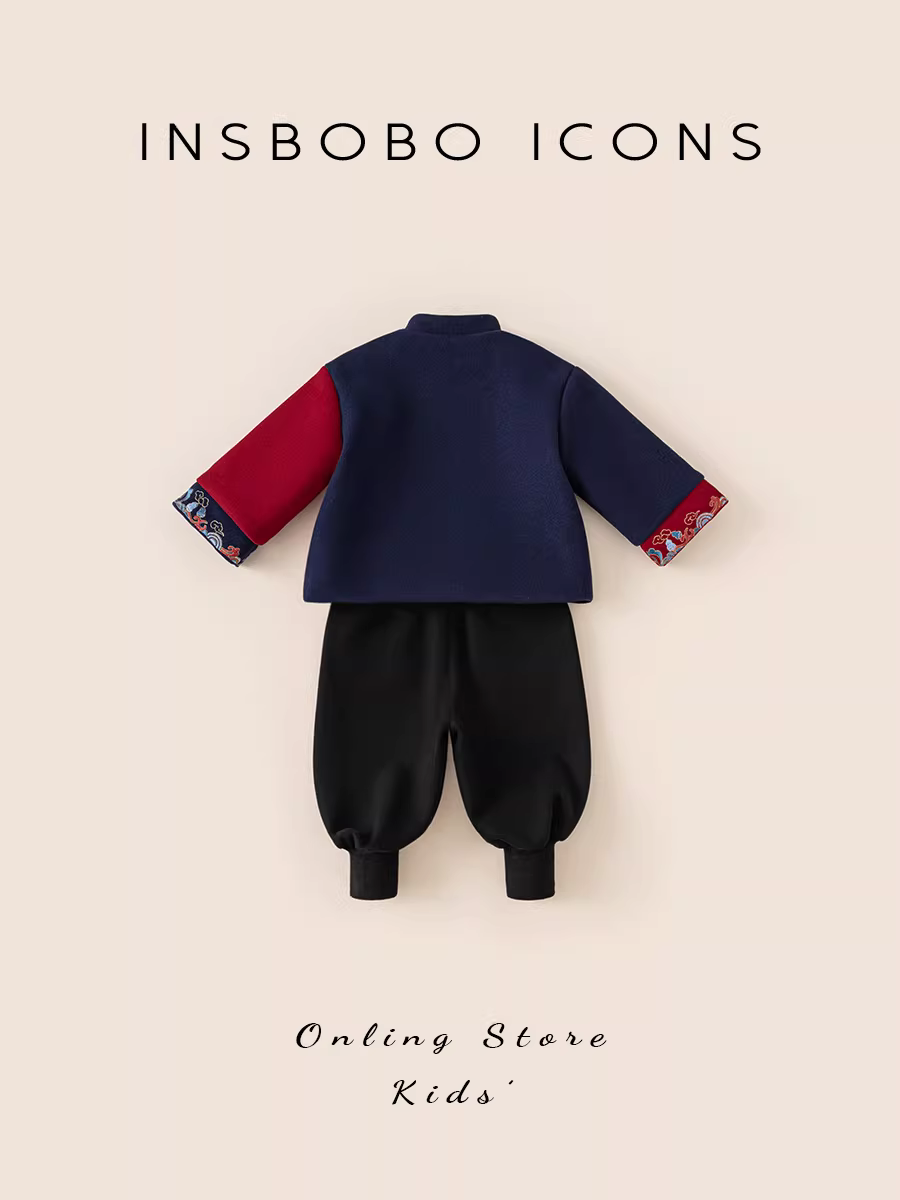 Trang phục lễ nghi Hanfu cho bé trai một tuổi, bộ đồ trẻ em cho bé trai, bộ đồ Tang dày kiểu Trung Quốc mới dành cho trẻ mới biết đi, bộ đồ Tang truyền thống kiểu Trung Quốc dành cho bé trai trong mùa đông.