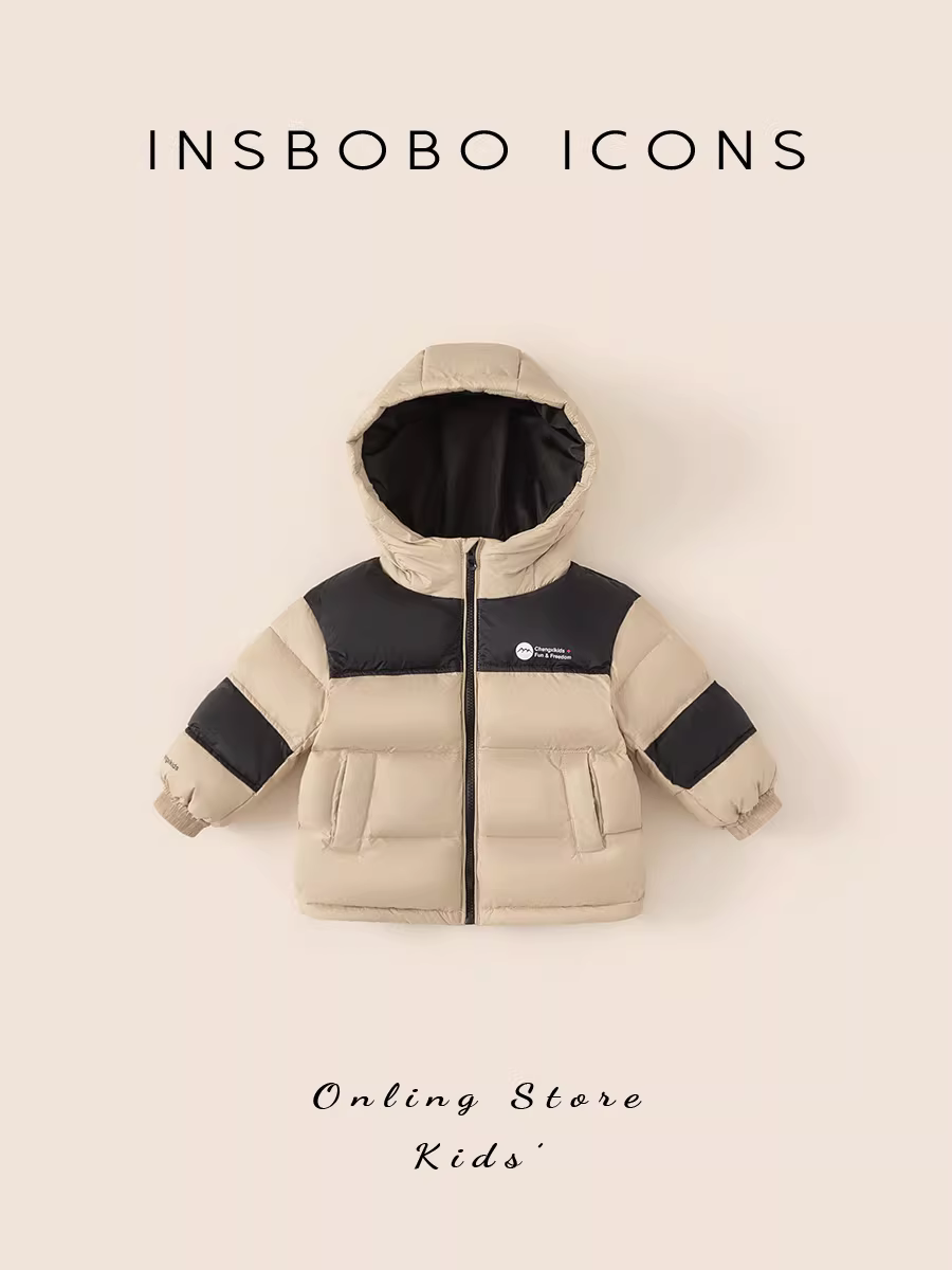 Áo khoác lông vũ trẻ em INSbobo mùa đông kiểu mới dành cho bé trai 90 áo khoác dày lông vịt trắng áo khoác lông vũ mùa đông cho bé gái quần áo mùa đông