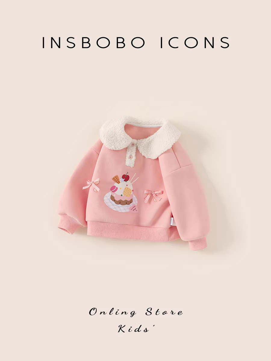 Áo len bé gái INSbobo thu đông, áo giữ ấm bé yêu mùa đông 2025, áo dày dặn trẻ em, quần áo trẻ em