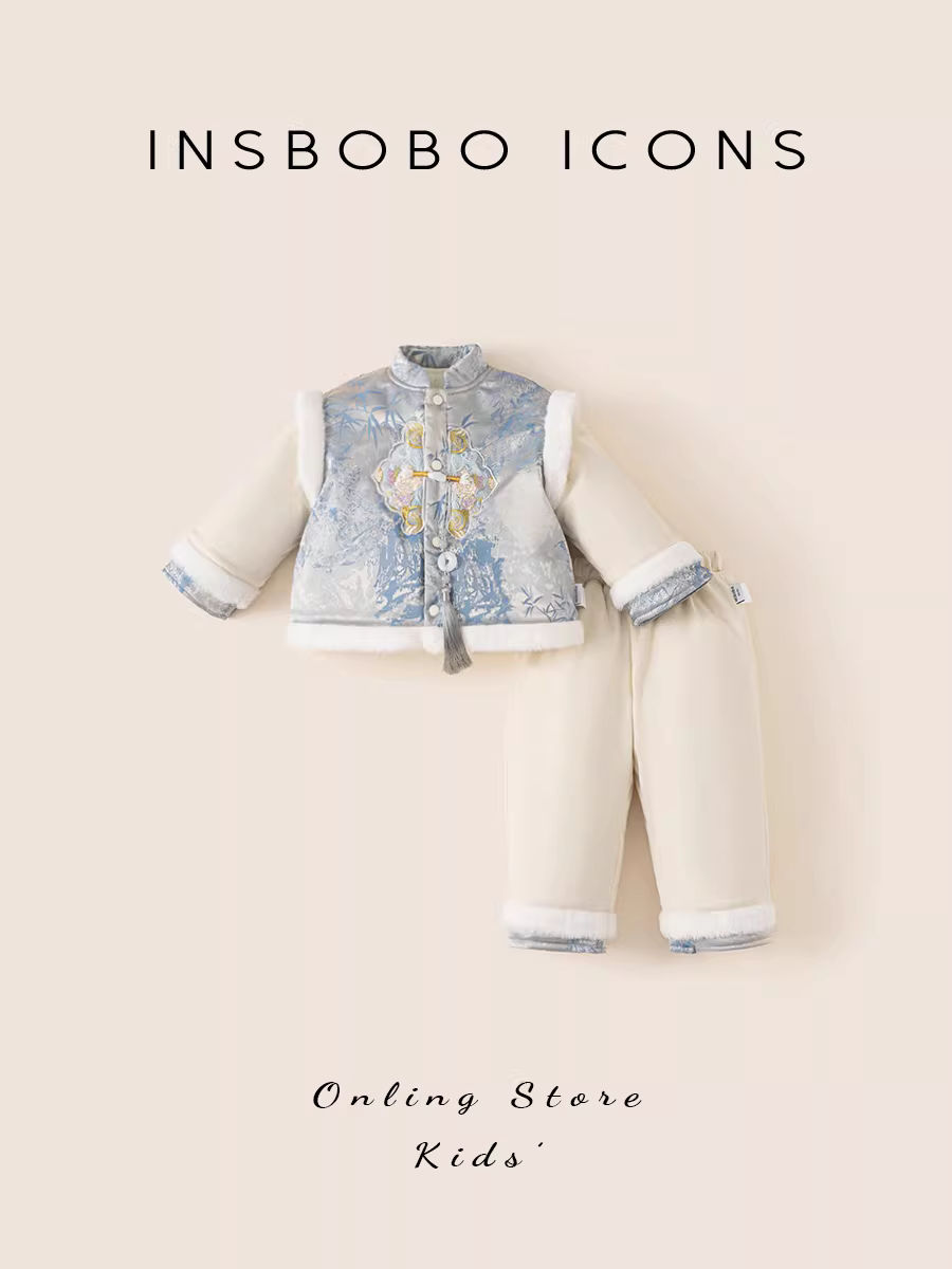 Hanfu dành cho bé trai một tuổi trang phục trang trọng dành cho bé trai Bộ đồ trẻ em phong cách Trung Hoa mới mùa thu đông quần áo bé trai phong cách dân tộc bộ đồ mùa xuân và mùa thu