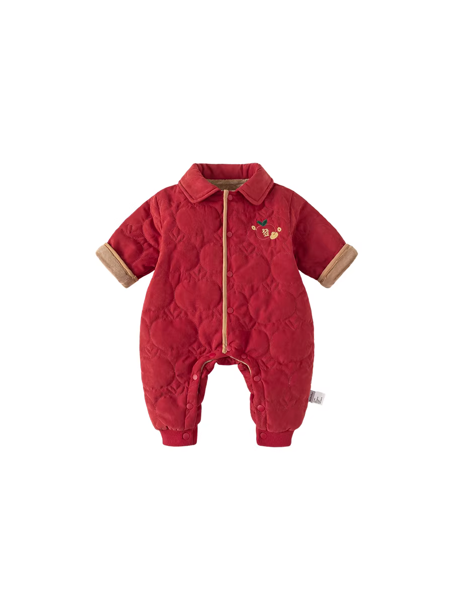 Bộ liền thân bé INSbobo mùa đông 2025 kiểu mới, quần áo mùa đông cho bé đi chơi, chất liệu dày dặn, trang phục Tết Nguyên đán