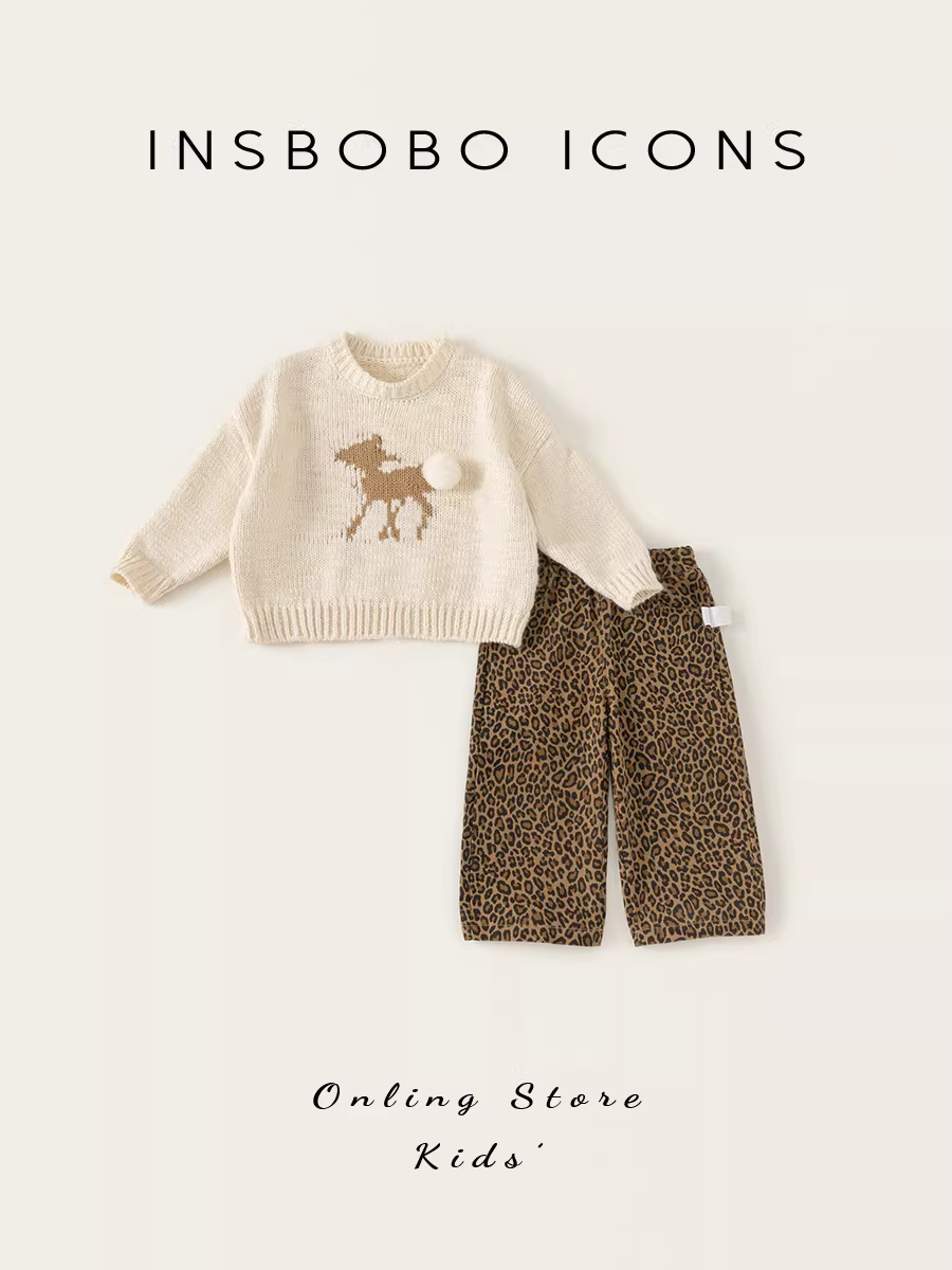 Bộ đồ bé gái xuân thu, áo len trẻ em hai mảnh, bộ đồ len bé mùa thu, kiểu dáng thời trang mới mùa thu 2025