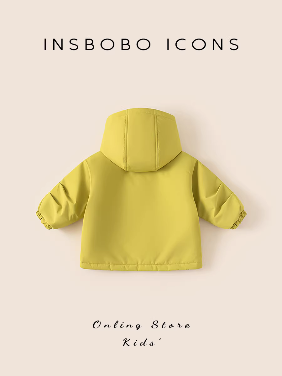Áo khoác cotton bé trai INSbobo mùa đông 2025, áo khoác cotton chống thấm ba lớp DuPont, quần áo mùa đông mới cho trẻ em, áo khoác ngoài cho bé