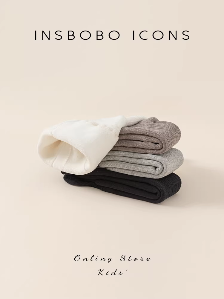 INSbobo tất bé gái tất trẻ em phong cách thu đông tất liền thân tất dày lót lông cừu tất dày cho bé gái quần tất hợp thời trang