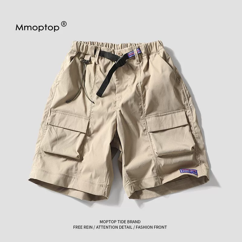 Quần short công sở kiểu Nhật Mmoptop dành cho nam, quần short dáng rộng thẳng kiểu dáng đơn giản hợp thời trang mùa hè, quần năm điểm dành cho nam, hợp thời trang.