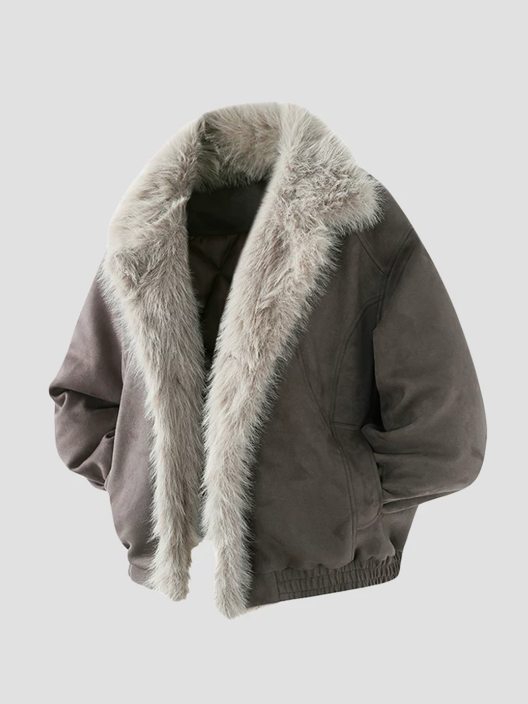 Áo khoác cotton cổ lông kiểu Mỹ Mmoptop dành cho nam, áo khoác dày giữ ấm mùa đông, áo khoác Zuishan Diao màu đen, quần áo cotton hợp thời trang.