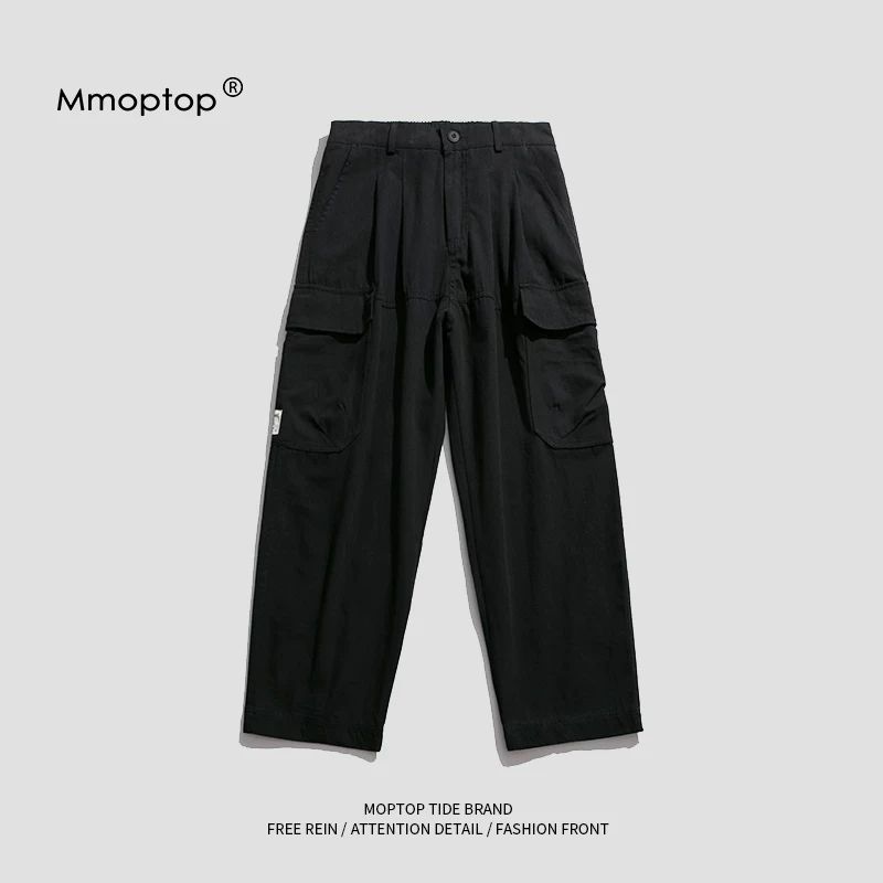 Quần cargo nam kiểu mới Mmoptop2025, quần thương hiệu thời thượng, đa năng cho mùa xuân thu, quần dài dáng thẳng rộng rãi, thời trang, phong cách thường ngày.