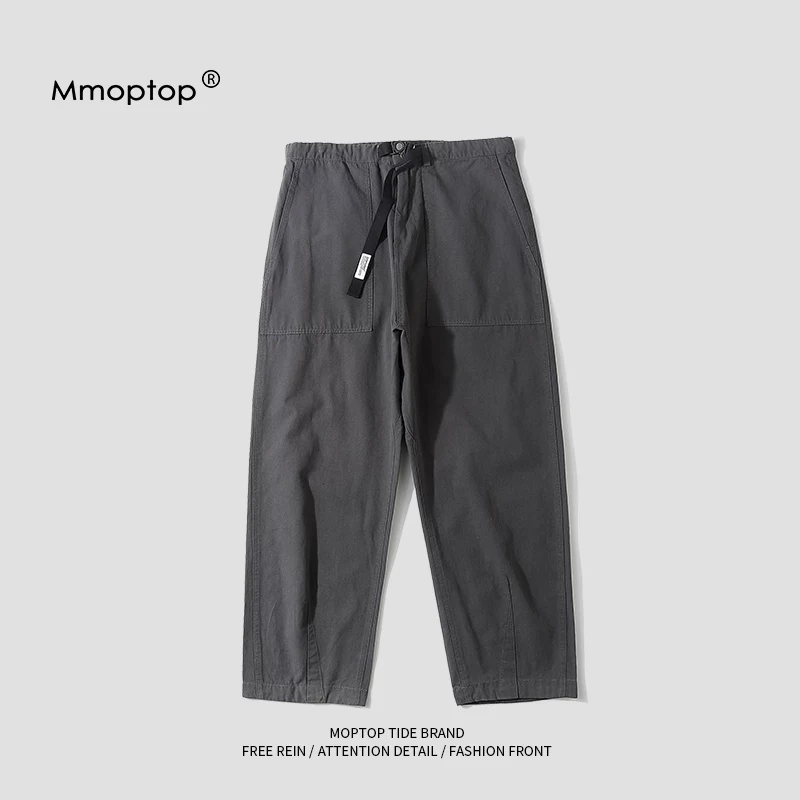 Quần âu ống đứng dáng suông Mmoptop dành cho nam, quần công sở nặng bền phong cách retro Mỹ thời thượng mùa thu dành cho nam