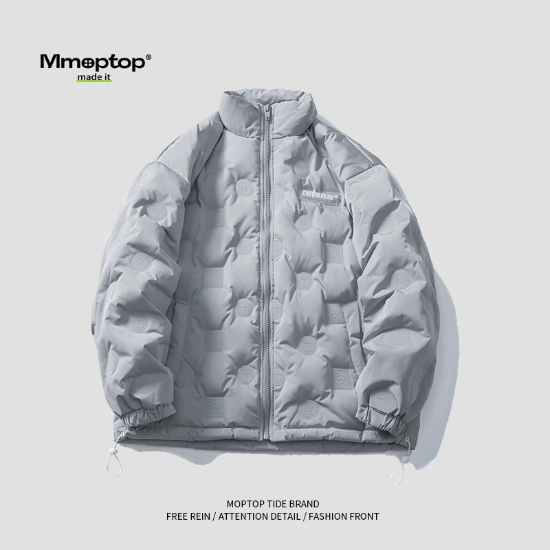 Mmoptop mùa đông phong cách Nhật Bản hợp thời trang cổ đứng áo khoác cặp đôi nam dáng rộng đa năng áo khoác nam quần áo nam